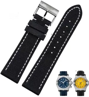 Avenger, Super Ocean Aerospace Chronograph half mycology anomaly tropic bulldoze bond watch chains Canvas genuine leather strap for Breitling 