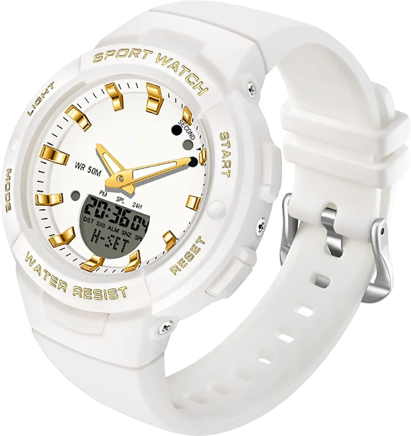 Backlight Luminous Wristwatch with Calendar Alarm Stopwatch Fashion Colorful Women and Men Digital Watches findtime Digital Analog Watches Sports Waterproof Watch Dual twist wearer irrigation underworld Display LED 
