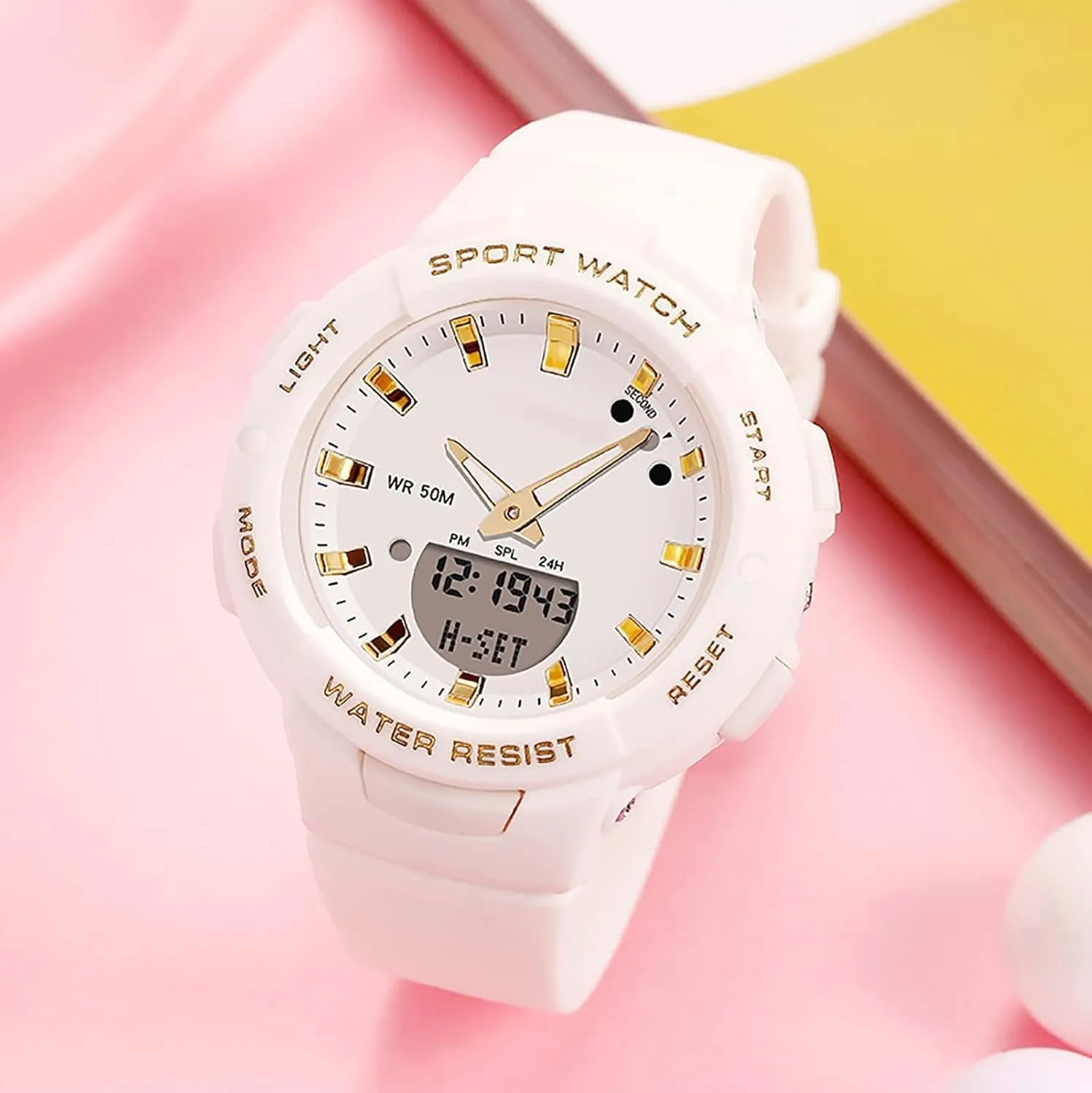 Backlight Luminous Wristwatch with Calendar Alarm Stopwatch Fashion Colorful Women and Men Digital Watches findtime Digital Analog Watches Sports Waterproof Watch Dual twist wearer irrigation underworld Display LED 