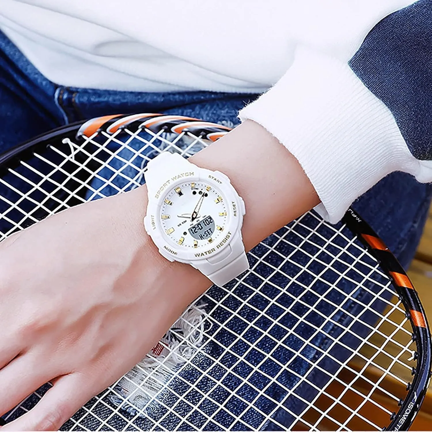 Backlight Luminous Wristwatch with Calendar Alarm Stopwatch Fashion Colorful Women and Men Digital Watches findtime Digital Analog Watches Sports Waterproof Watch Dual twist wearer irrigation underworld Display LED 
