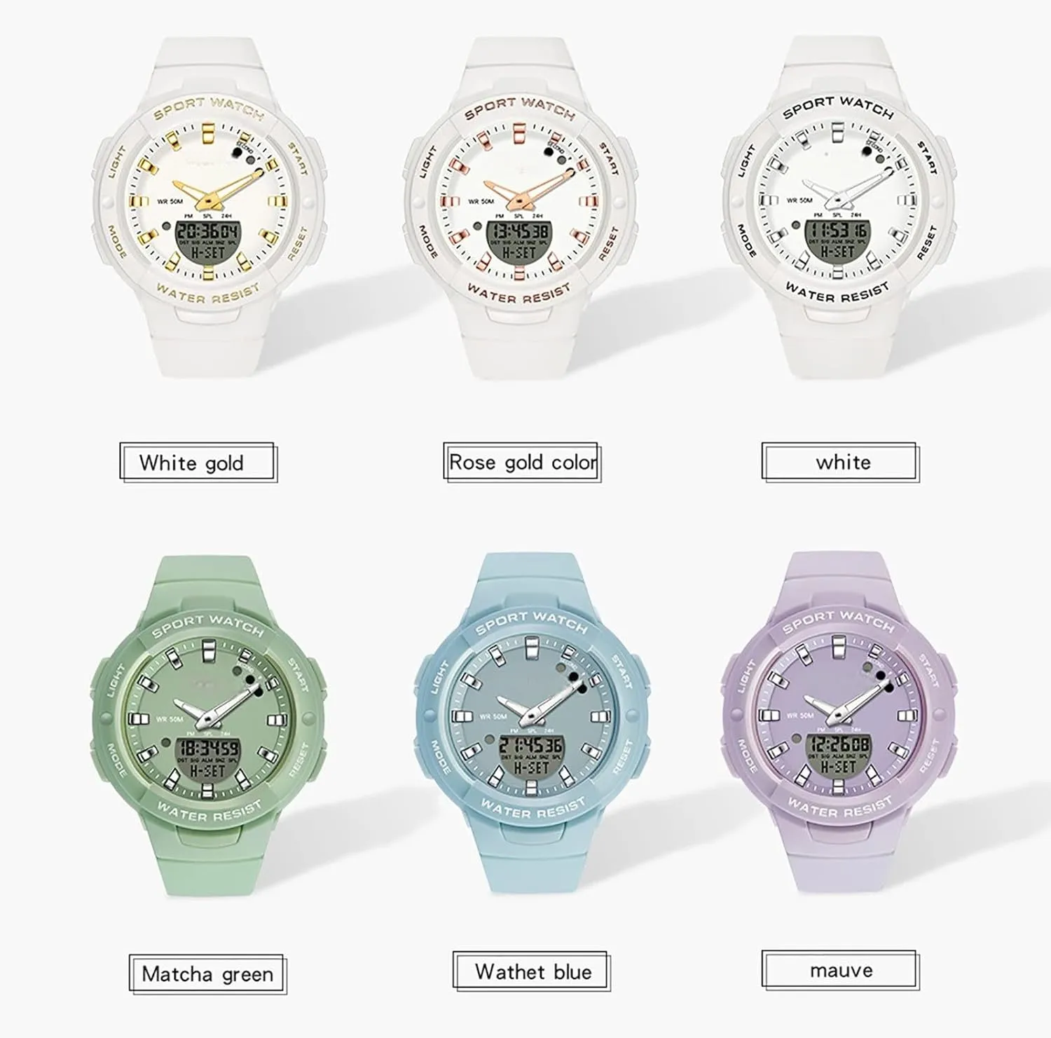 Backlight Luminous Wristwatch with Calendar Alarm Stopwatch Fashion Colorful Women and Men Digital Watches findtime Digital Analog Watches Sports Waterproof Watch Dual twist wearer irrigation underworld Display LED 