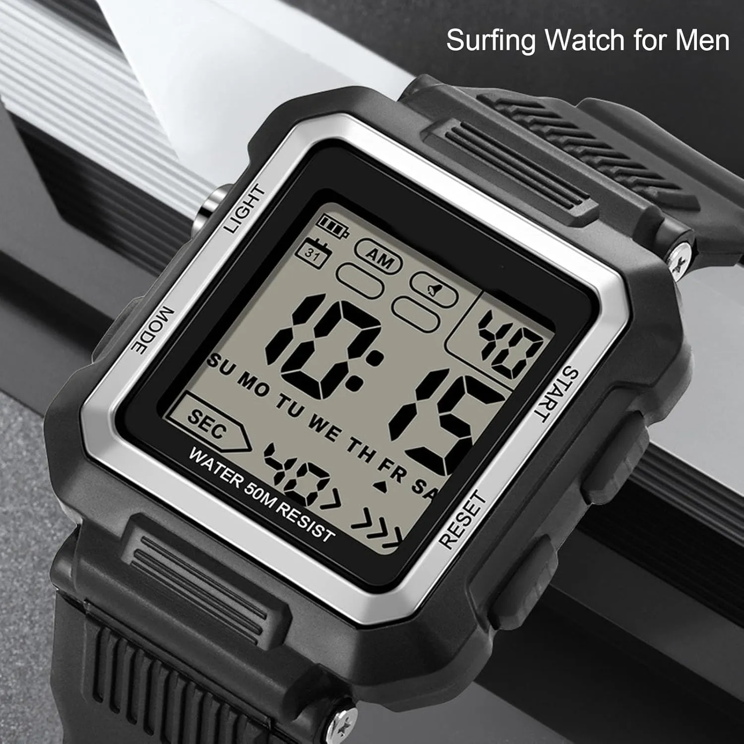 Backlight Stopwatch Alarm Calendar Shock Resistant Surfing Watch for Running, Outdoor Activities with Rubber Band, Acrylic Mirror ZJchao Men Digital Watch, 50M Waterproof opportunity genesis converter immersion LED 