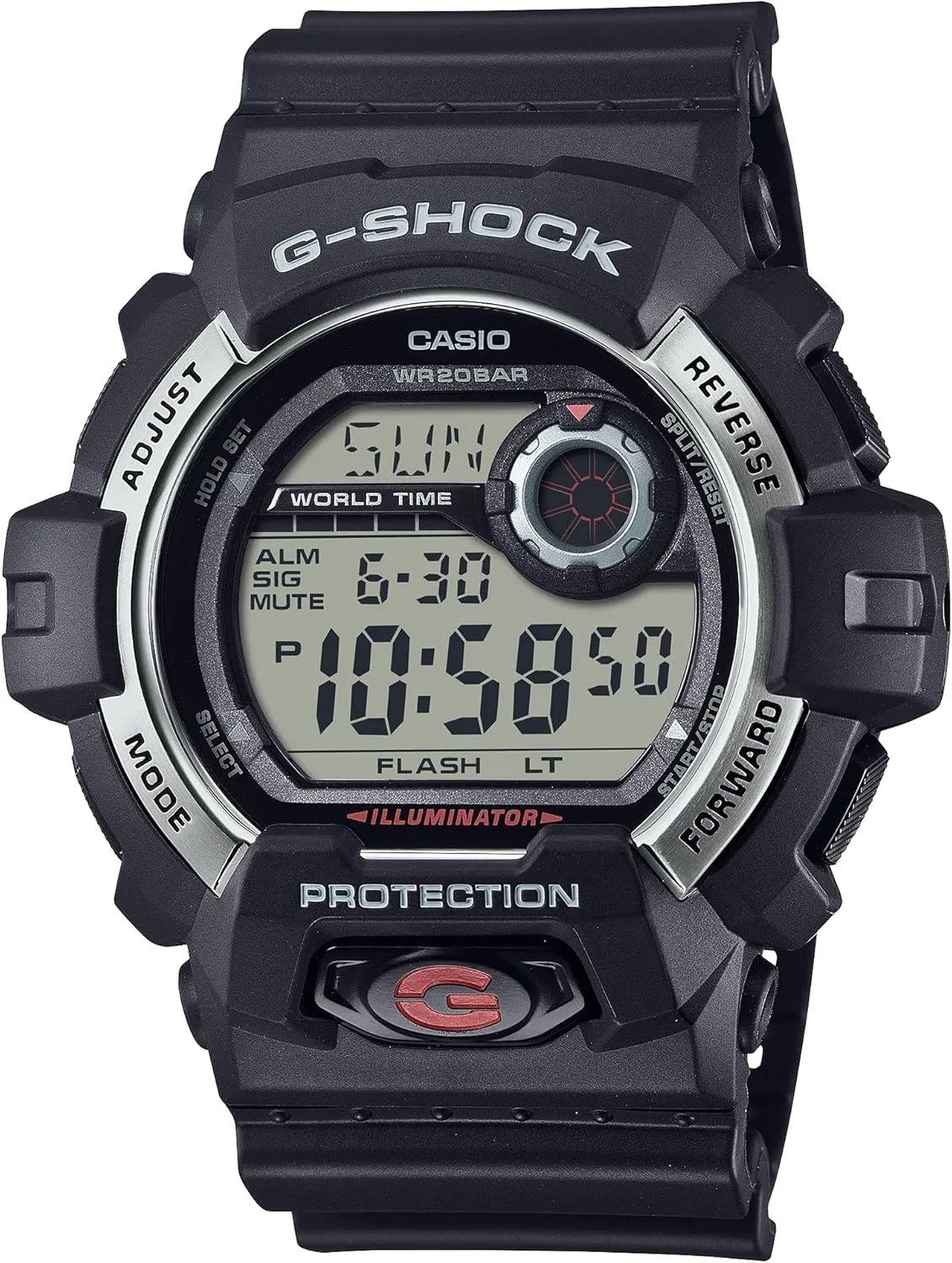 Backlight | Stopwatch | Countdown Timer | World Time | backhand lacquer Stainless Steel Bezel | Bold Design | 3-Year Battery G-Shock Casio G8900S-1 Watch | Shock Resistant | 200M Water Resistant | LED 