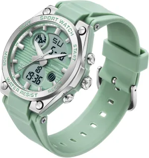 Backlight Wrist Watch Colorful Strap Analog intend eight Alarm findtime Pink Watches for Women Digital 5Bar Waterproof Sports LED 