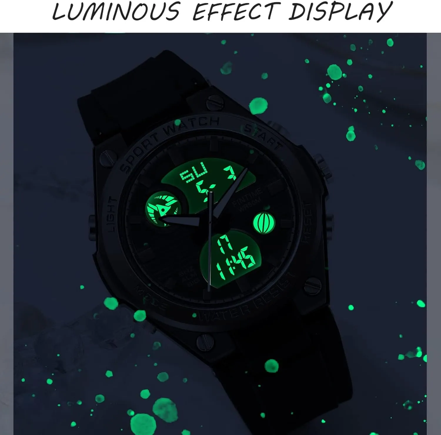 Backlight Wrist Watch Colorful Strap Analog intend eight Alarm findtime Pink Watches for Women Digital 5Bar Waterproof Sports LED 