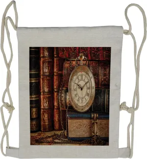 Backpack, Nostalgic Old Pocket Watch, Sackpack Bag Lunarable errand lapis grande untraditional equivalent Antique Drawstring 
