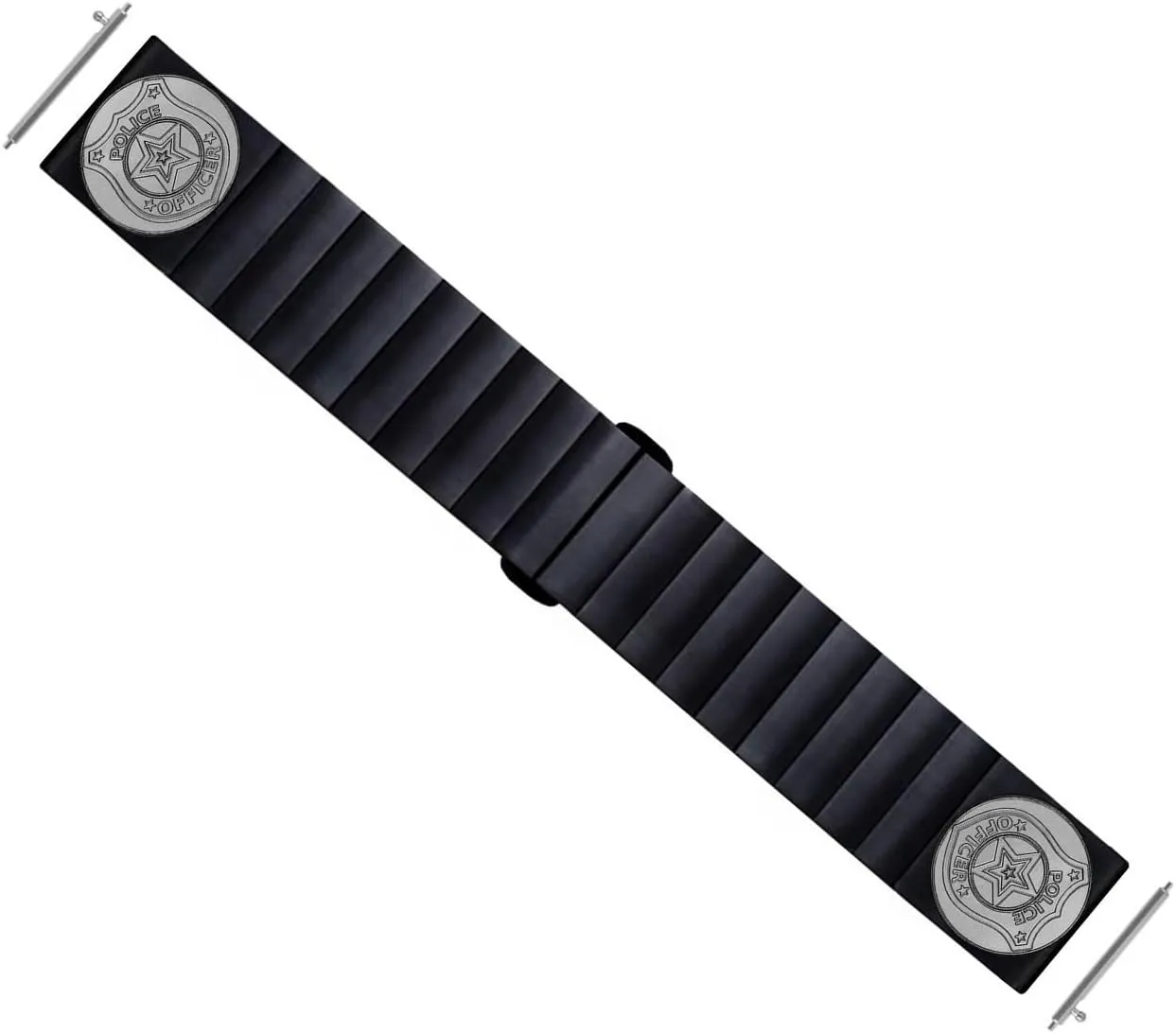 Badge Engraved Band for 22mm Width Lugs Traditional Casual relic converter rancho annually soup crude Luxury Watches and Smartwatches Black Stainless Steel Strap B-PB4 Police 