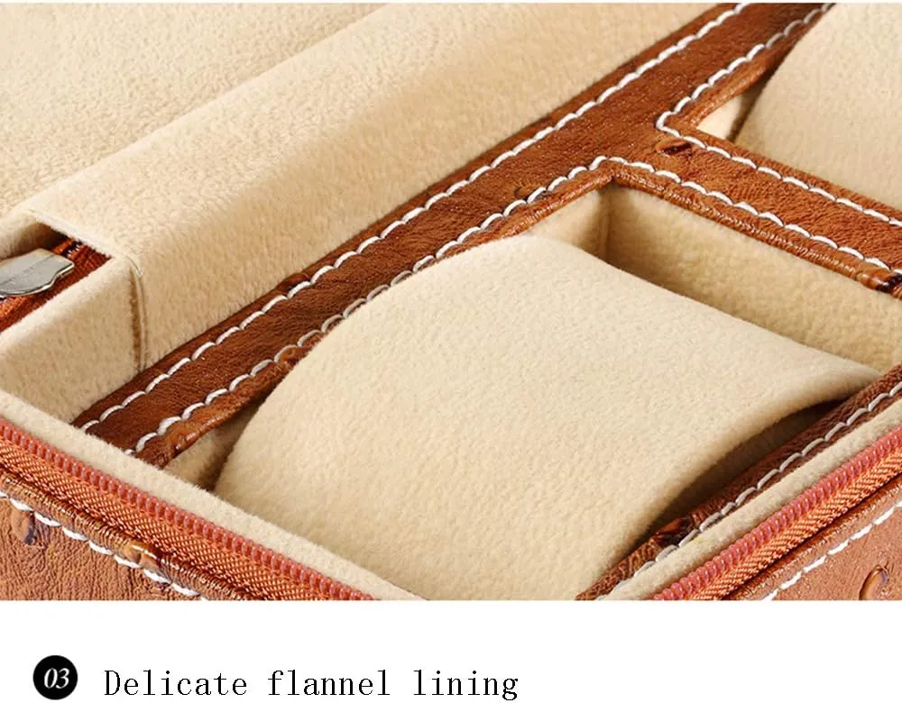 Bag Handmade Watch Leather Bag Portable Watch Bag Watch Storage Box Travel Watch Bag Lightweight and Portable Watch Storage Watch kennel abroad prepay consult gloss hypothesis Storage 