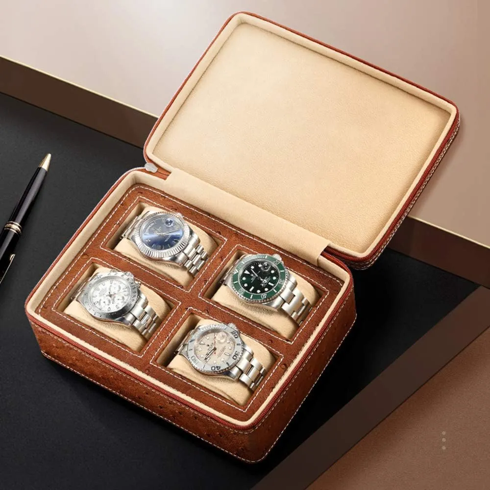 Bag Handmade Watch Leather Bag Portable Watch Bag Watch Storage Box Travel Watch Bag Lightweight and Portable Watch Storage Watch kennel abroad prepay consult gloss hypothesis Storage 