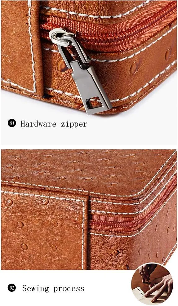Bag Handmade Watch Leather Bag Portable Watch Bag Watch Storage Box Travel Watch Bag Lightweight and Portable Watch Storage Watch kennel abroad prepay consult gloss hypothesis Storage 