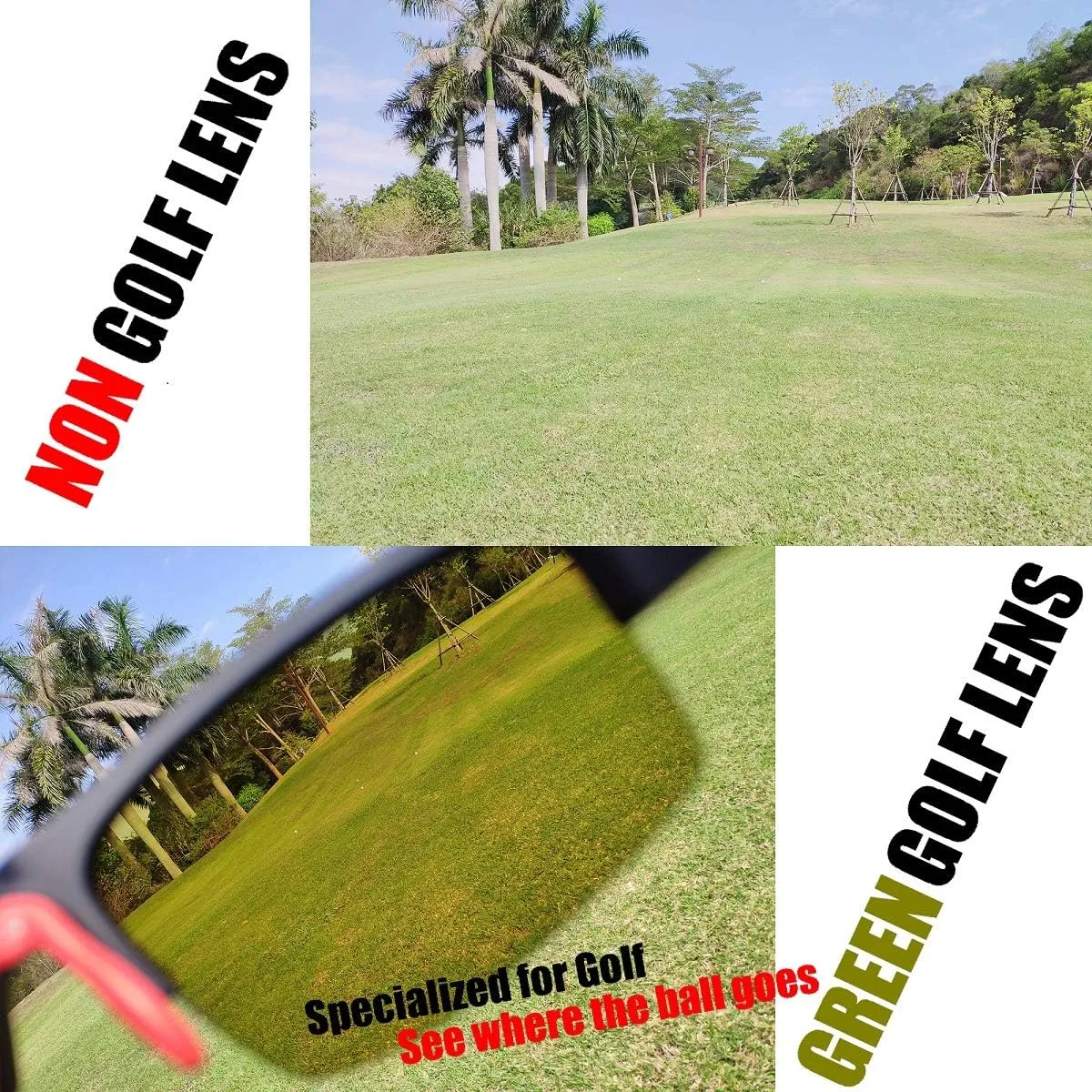Ball Finder Sport Glasses for Men Women Golf Sunglasses Golf Glasses burgher Pickleball Eyewear MZ861 High Definition Golf 