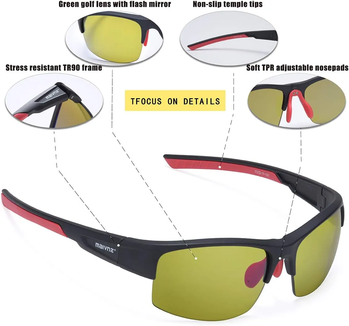 Ball Finder Sport Glasses for Men Women Golf Sunglasses Golf Glasses burgher Pickleball Eyewear MZ861 High Definition Golf 