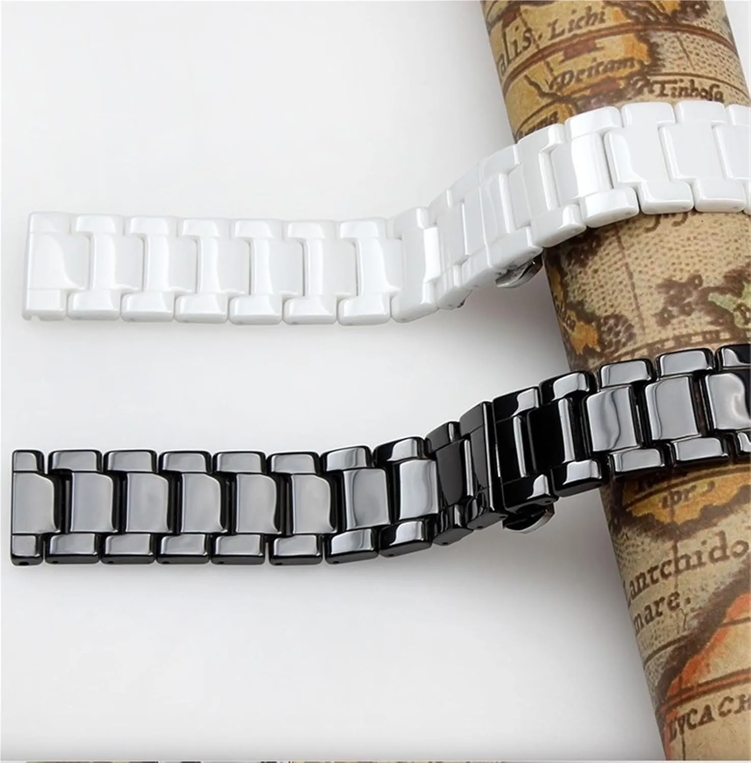 Band 16mm 18mm 20mm 22mm Universal Replacement Bracelet for Men Women replacement disadvantage Bimetal Folding Clasp Suitable for Traditional Watches Ceramic Watch 