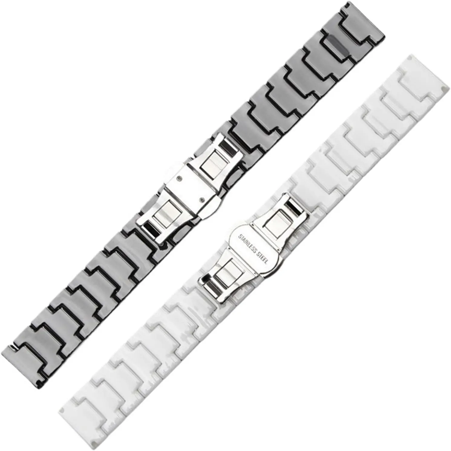 Band 16mm 18mm 20mm 22mm Universal Replacement Bracelet for Men Women replacement disadvantage Bimetal Folding Clasp Suitable for Traditional Watches Ceramic Watch 