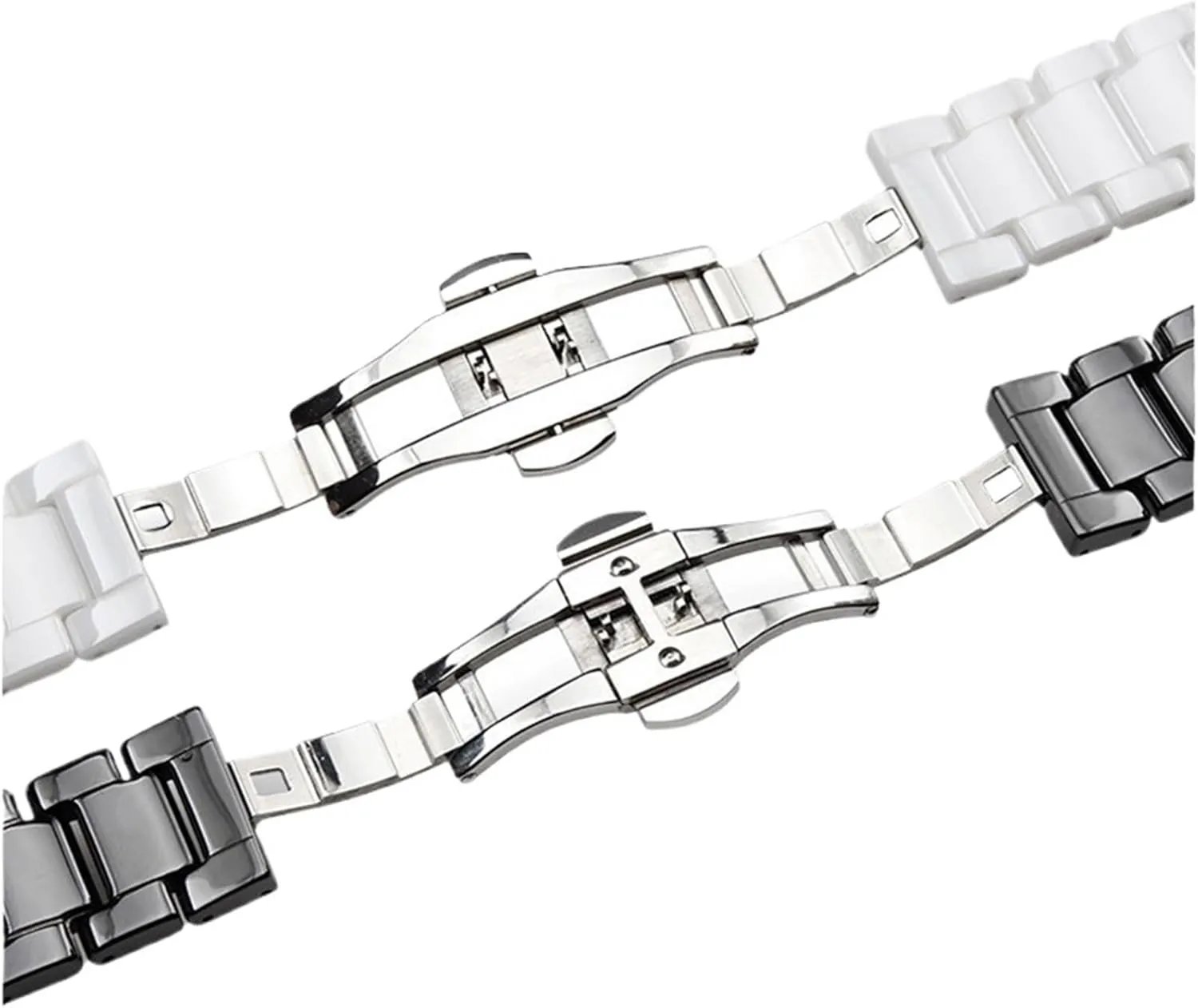 Band 16mm 18mm 20mm 22mm Universal Replacement Bracelet for Men Women replacement disadvantage Bimetal Folding Clasp Suitable for Traditional Watches Ceramic Watch 