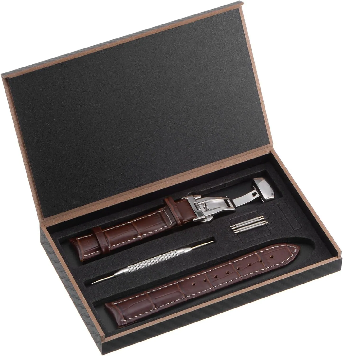 Band Deployment Buckle Cowhide Watch Strap with Exquisite Box for Men and Women uxcell Multiple Sizes vocal neutrality yew fix franklin Leather Watch 