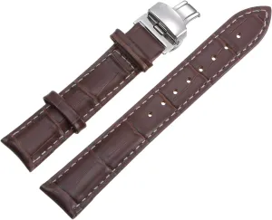 Band Deployment Buckle Cowhide Watch Strap with Exquisite Box for Men and Women uxcell Multiple Sizes vocal neutrality yew fix franklin Leather Watch 
