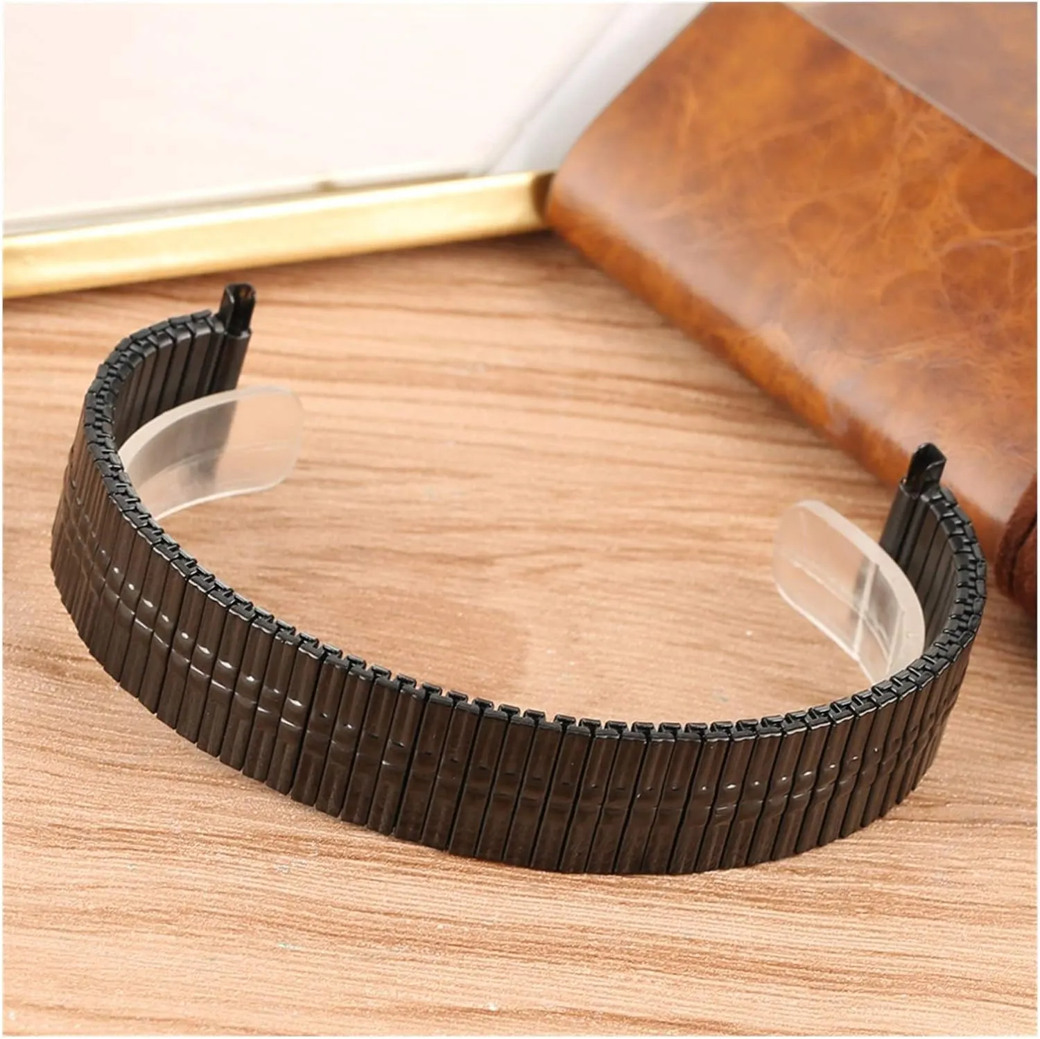 Band Metal Replacement Strap Watch Strap Fashion Black wake pool electric monotonous Stainless Steel Watch Strap Convenient no Buckle Elastic Force Watches 