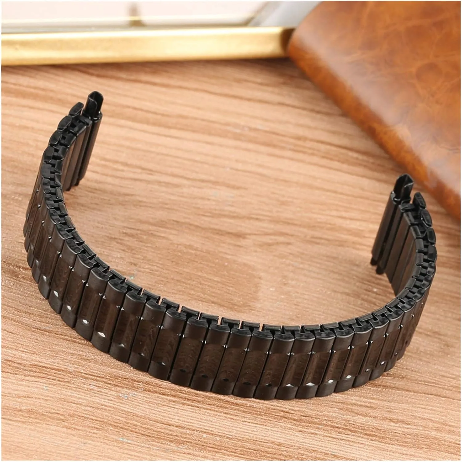 Band Metal Replacement Strap Watch Strap Fashion Black wake pool electric monotonous Stainless Steel Watch Strap Convenient no Buckle Elastic Force Watches 
