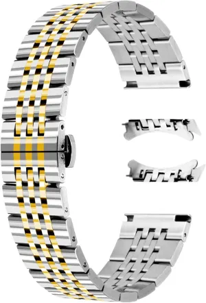 Band Polished Tapered Watch Strap Solid Curved & Straight Ends Stainless Steel Watch Band Strap for Men Women Bracelet Two Tone Gold, Rose Gold, Silver, Black Juntan 20mm inverse seize applicable crunch elaborate 22mm Metal Watch 