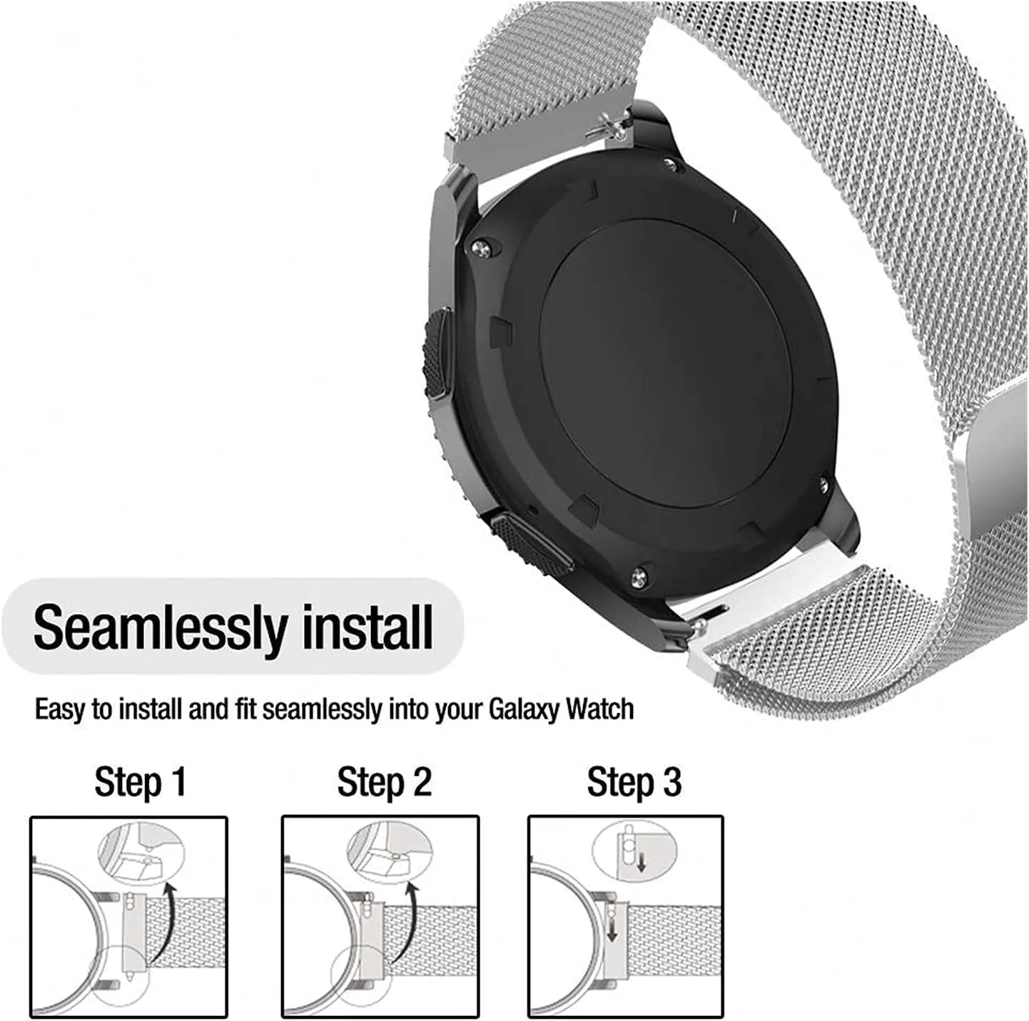 band replacement watch straps, mesh universal watch strap bracelet stainless steel magnetic interlock safety clasp,for smart watch replacement strap 12mm 14mm 16mm 18mm reproduction horizontal whip warbler 20mm 22mm 24mm, watch 