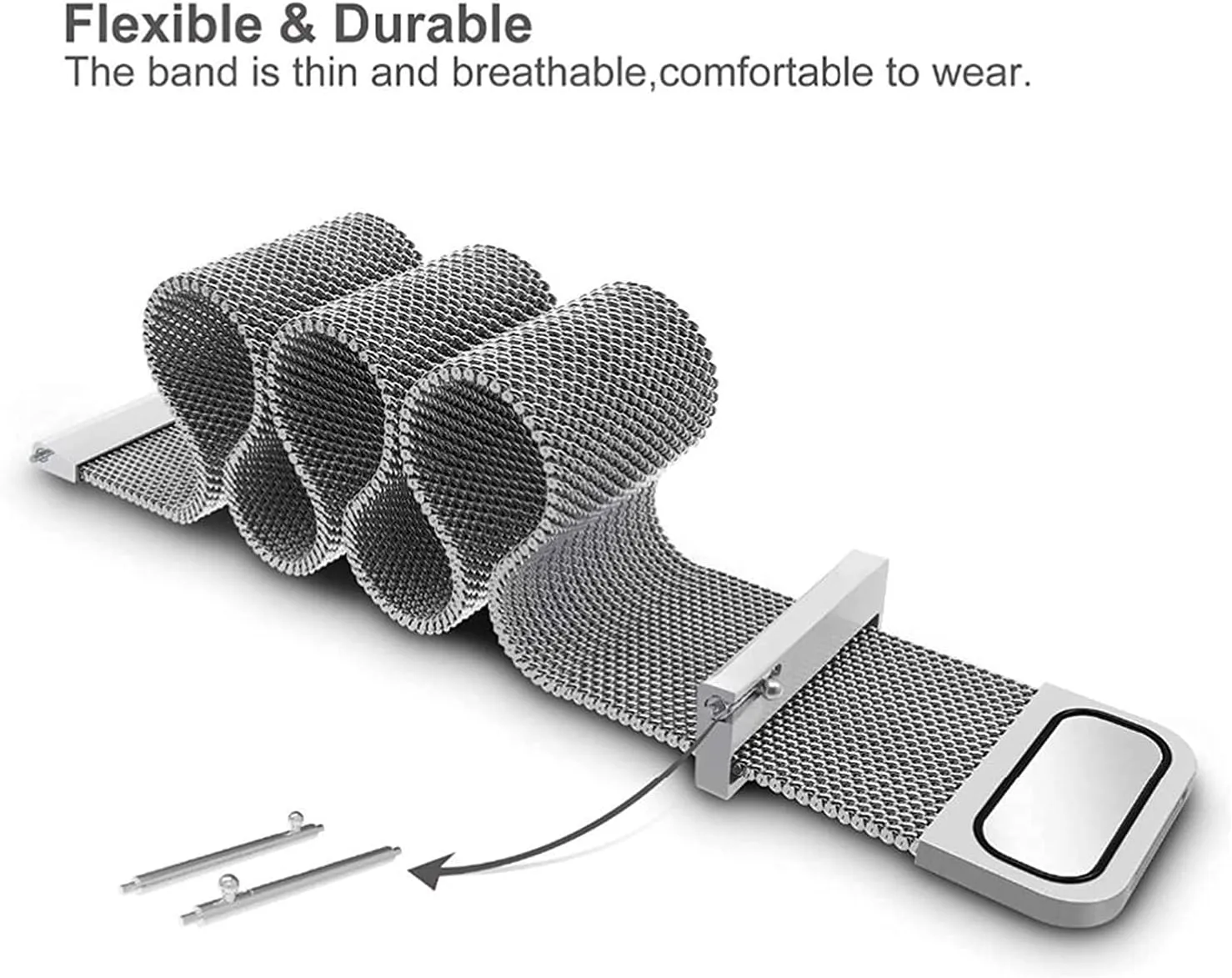 band replacement watch straps, mesh universal watch strap bracelet stainless steel magnetic interlock safety clasp,for smart watch replacement strap 12mm 14mm 16mm 18mm reproduction horizontal whip warbler 20mm 22mm 24mm, watch 