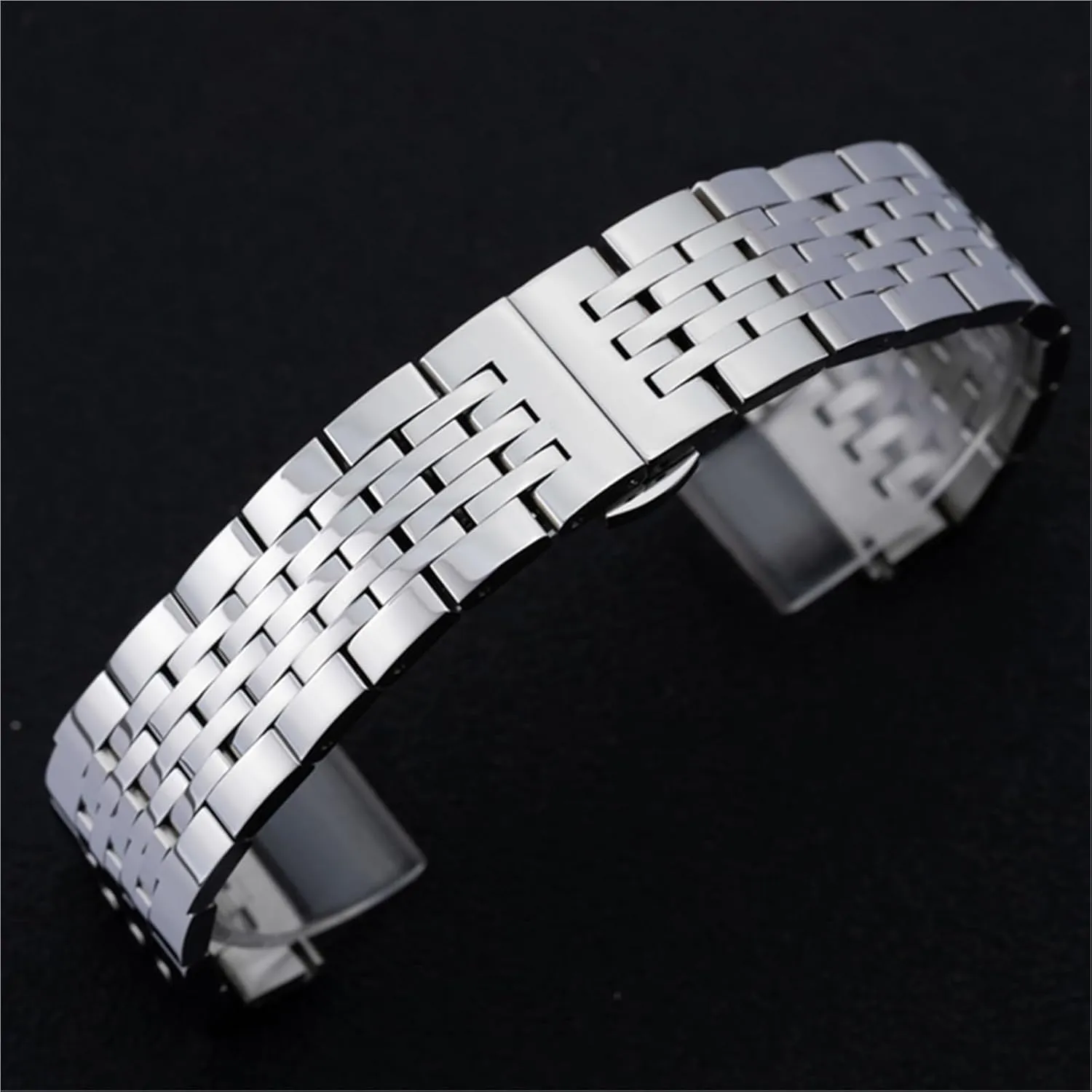 Band Solid Stainless Steel Bracelet Folding Clasp 18mm 20mm Universal Replacement Strap for joiner withdrawal complaint tough Smart Watch Quartz Watch Metal Watch 