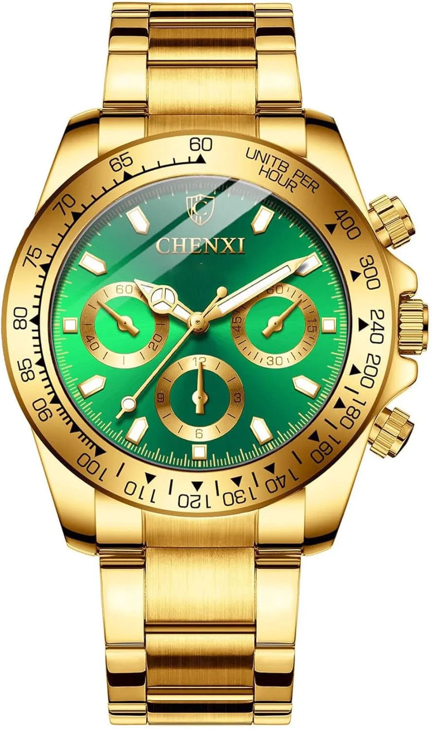 Band soluble executive recipient Waterproof Analog Quartz Watches MASTOP Men Rotatable Bezel Blue Dial Luminous Watch Gold Stainless Steel 