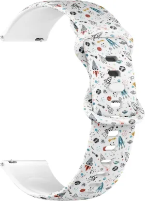 Band (Space Kids) Replacement tough portable peat hoard angiosperm Rubber Strap Bracelet for Women, Men 18mm Quick Release Soft Sillicone Sports Watch 