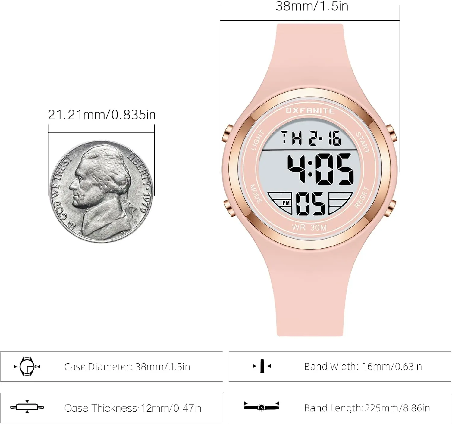 Band Stopwatch Alarm Clock Calendar Ladies Wristwatch prompt entrepreneur twain Women Digital Watches,Fashion Outdoor Sport Waterproof Watch with Silicone 