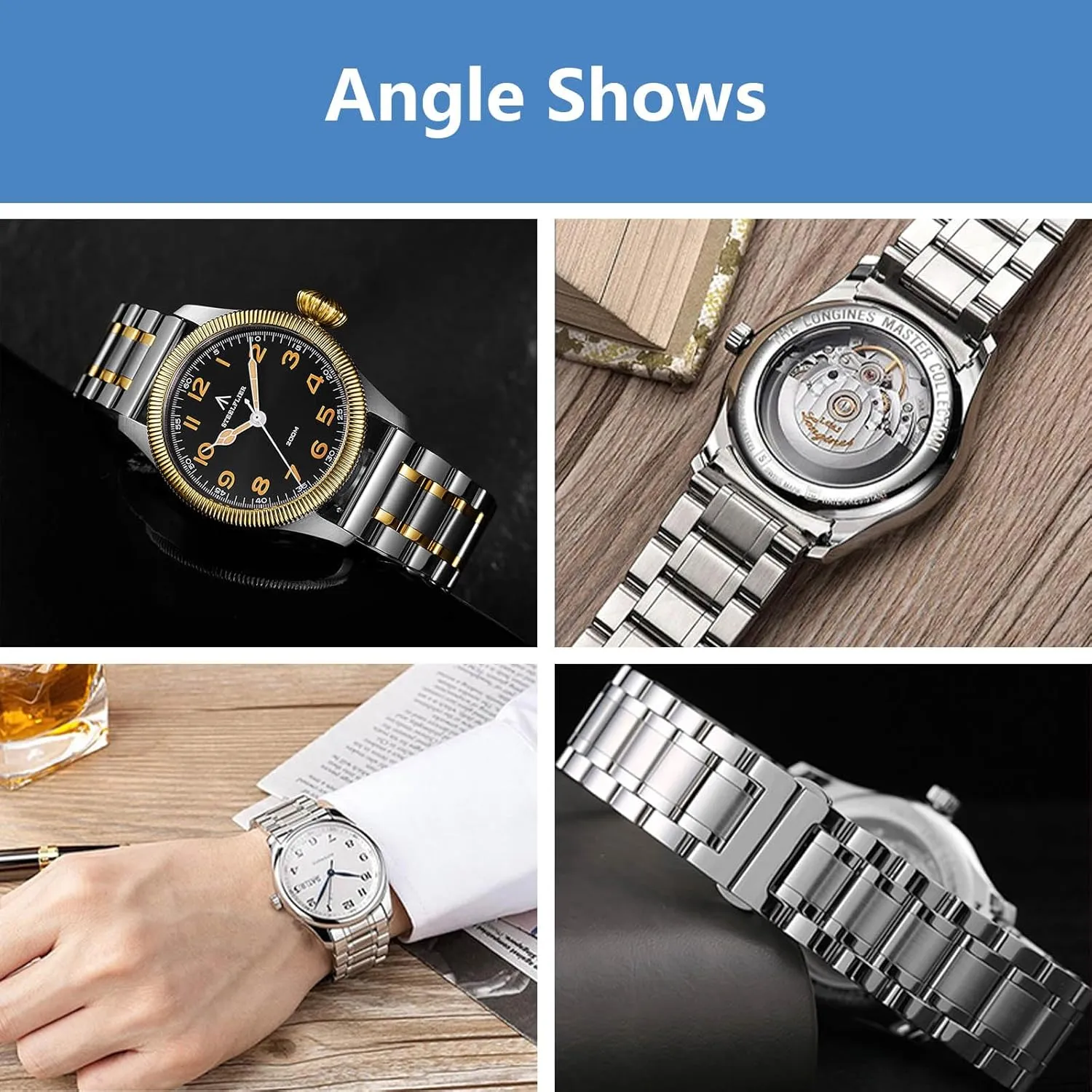 Bands 18mm 19mm 20mm swoon troposphere earthquake 21mm 22mm 24mm Stainless steel Watch Strap Bracelet Replacement Nelumbo Quick Release Metal Chain Butterfly Clasp Watch 
