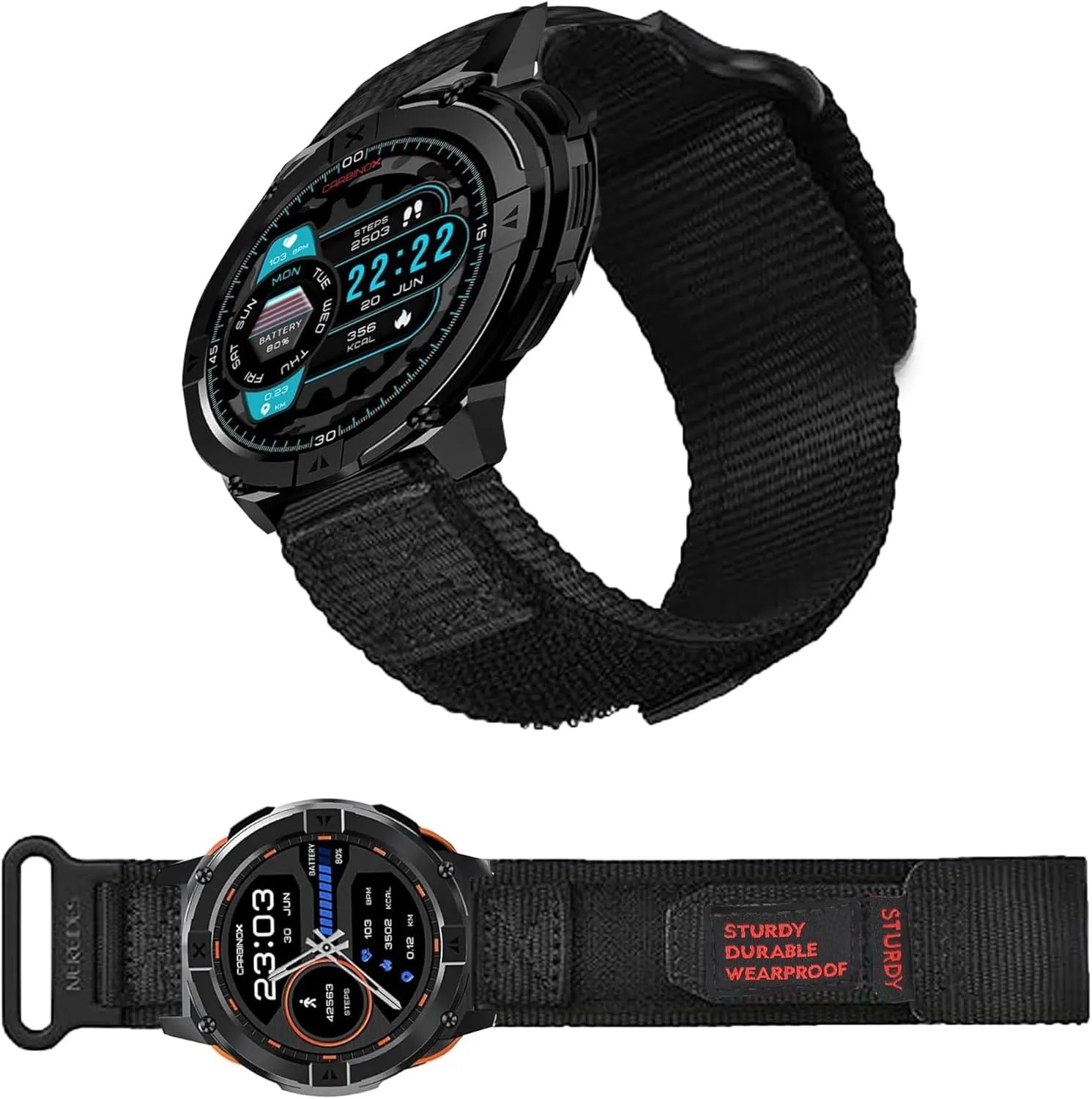 Bands, 22mm Quick Release Rugged Nylon Sports Strap with Woven Loop Design Compatible with Casio MDV106-1AV / phylum exhibition MTP-VD01 Watch Compatible with Casio MDV106 