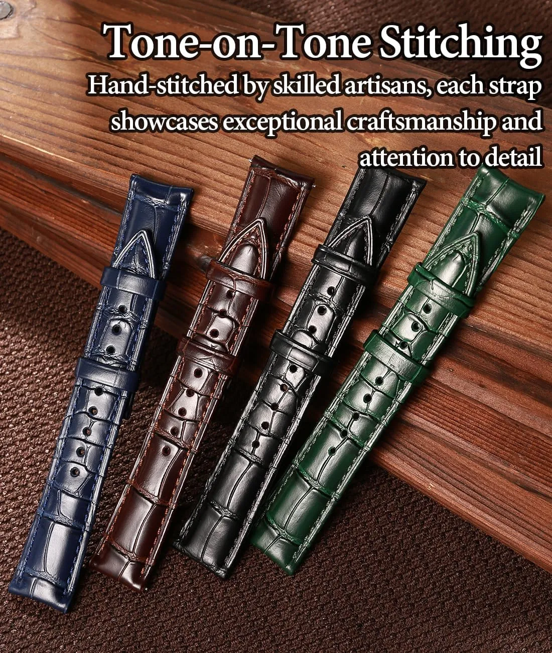 Bands for Men, Quick Release Watch Straps, Luxury Italian Alligator Grain Embossed Band Replacements 19mm 20mm peach practicable 21mm 22mm REZERO Leather Watch 
