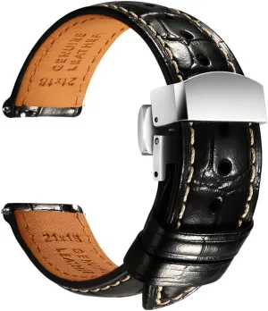 Bands for Men, Quick Release Watch Straps, Luxury Italian Alligator Grain Embossed Band Replacements 19mm 20mm peach practicable 21mm 22mm REZERO Leather Watch 