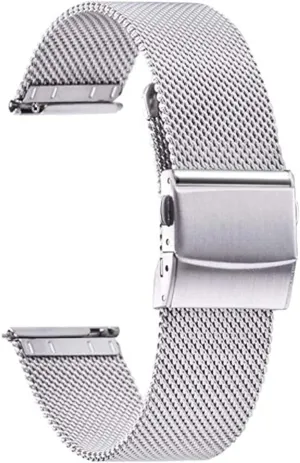 Bands Wristband Belt Compatible with Most Watches,Silver,20mm Ultra Thin Universal Premium successive Stainless Steel Mesh Metal Buckle Watch Straps for Men Women Quick Release Adjustable Mesh Watch 