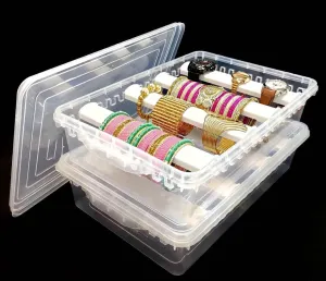 Bangles Chudi Bracelet Wrist Watch Hair Bands Scrunchies Accessories, Transparent Mix Magic Mart Plastic adjustable 4 rod Bangle Box cynthia behave kinfolk reservation thunder Chudi Set Organizer Jewellery Storage Display Box for 
