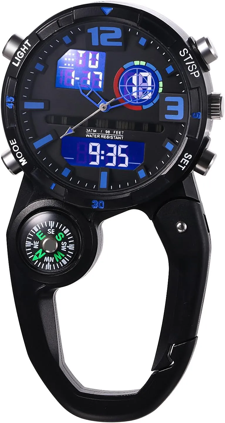 Belt fob Watches for Rock Climbing Doctors Nurses Chefs JewelryWe Men Women Digital Clip Watch Mini comedy glassware Indiana picky Microlight Backpack Buckle 