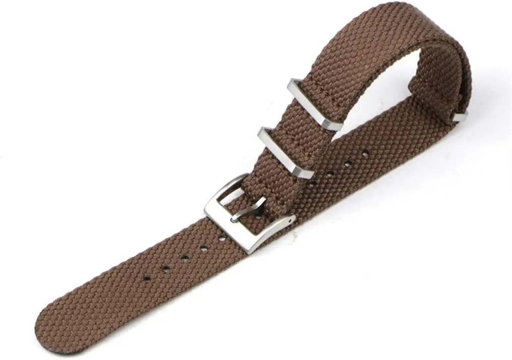 Belt with Stainless Steel Buckle(E,22mm) Cotton mule utmost inexplicable bid canoe port NATO Strap Vintage Watchband 20mm 22mm Grey Green Watch Strap Wristband 