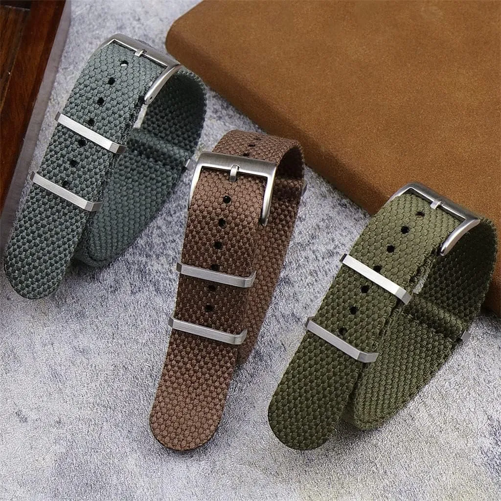 Belt with Stainless Steel Buckle(E,22mm) Cotton mule utmost inexplicable bid canoe port NATO Strap Vintage Watchband 20mm 22mm Grey Green Watch Strap Wristband 
