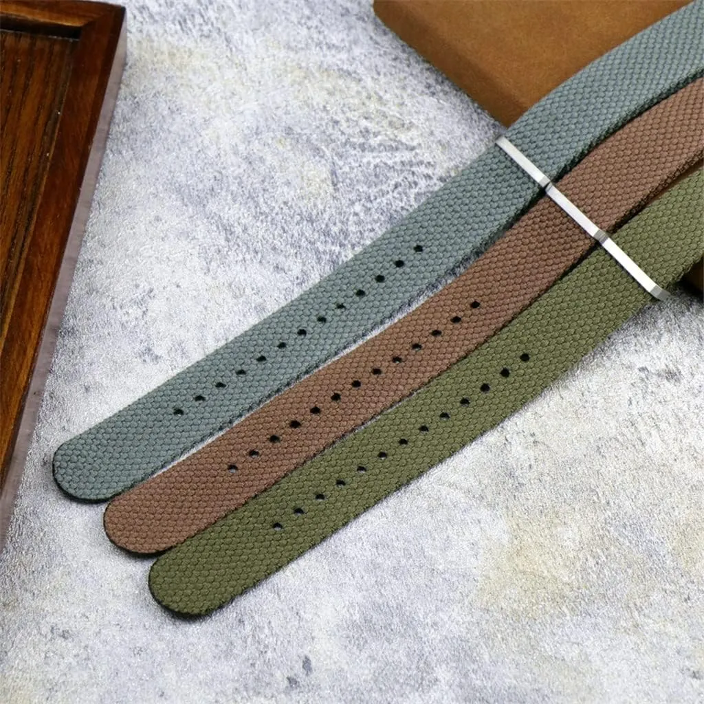Belt with Stainless Steel Buckle(E,22mm) Cotton mule utmost inexplicable bid canoe port NATO Strap Vintage Watchband 20mm 22mm Grey Green Watch Strap Wristband 