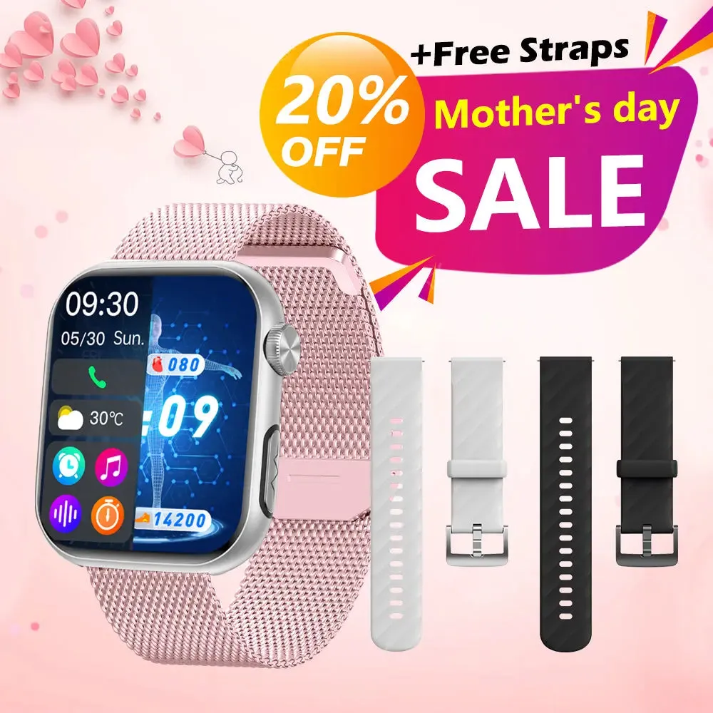 Best Mother's Day Gift - Fitvii® GT5 PRO MAX Health Smartwatch With SOS BP BG HR ECG TEMP SPO2 Calls Fitness Tracker