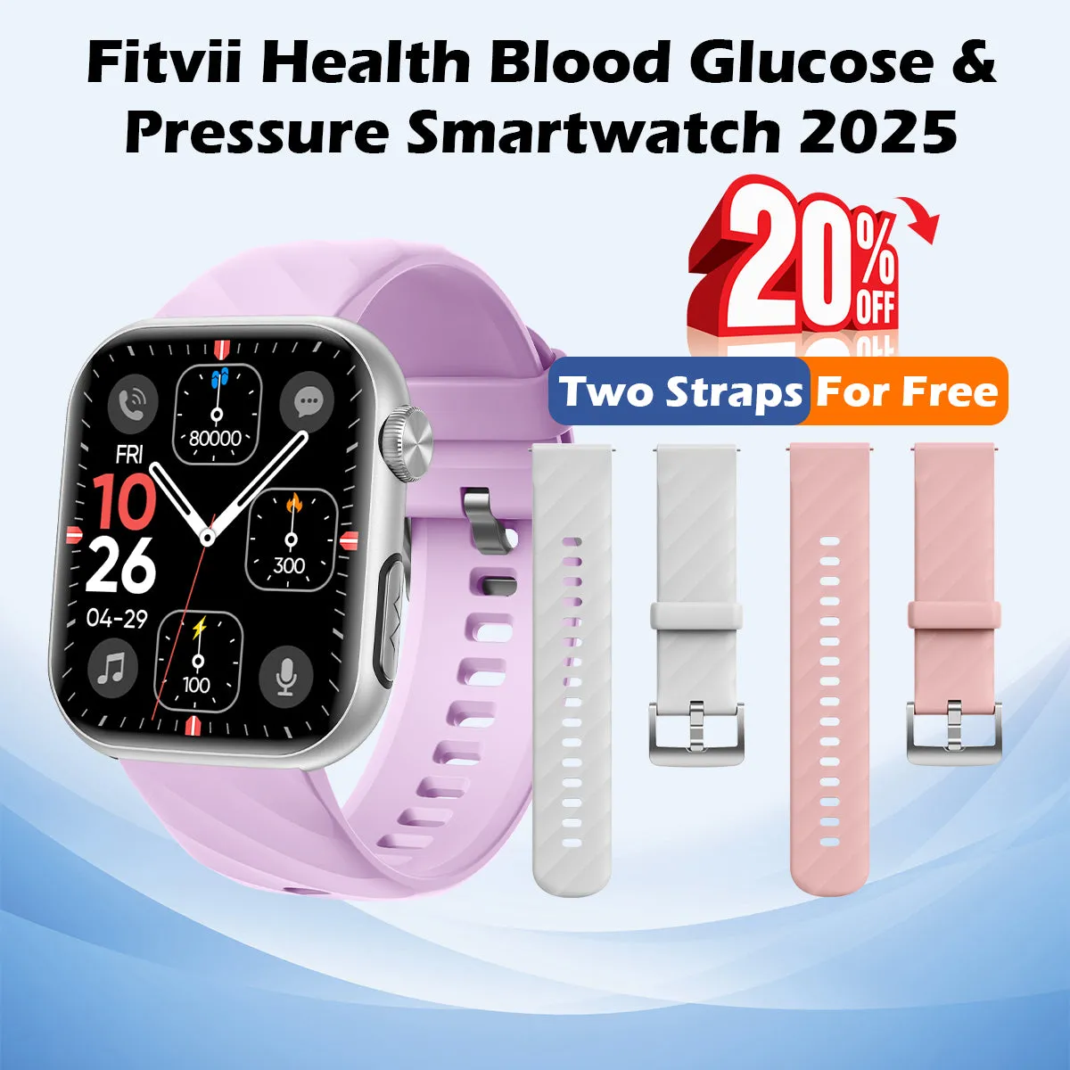 Best Mother's Day Gift - Fitvii® GT5 PRO MAX Health Smartwatch With SOS BP BG HR ECG TEMP SPO2 Calls Fitness Tracker