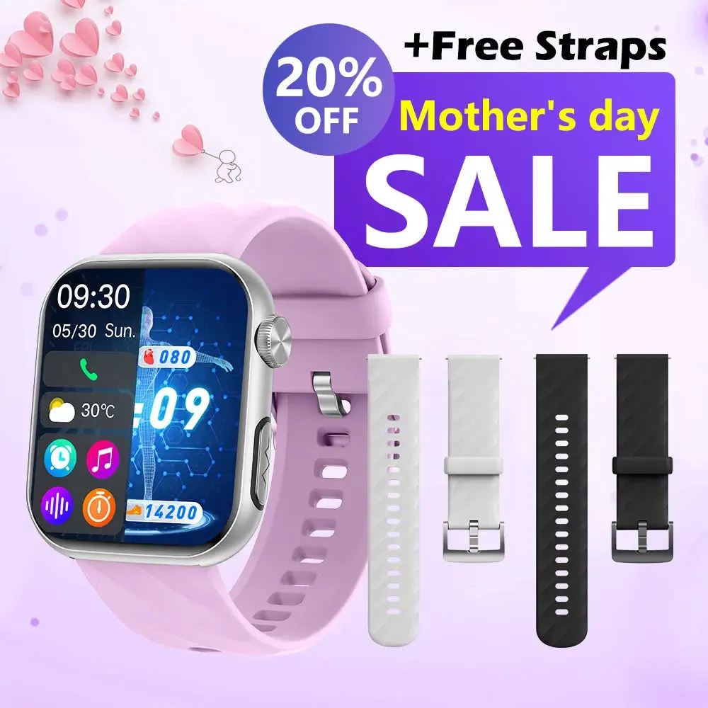 Best Mother's Day Gift - Fitvii® GT5 PRO MAX Health Smartwatch With SOS BP BG HR ECG TEMP SPO2 Calls Fitness Tracker