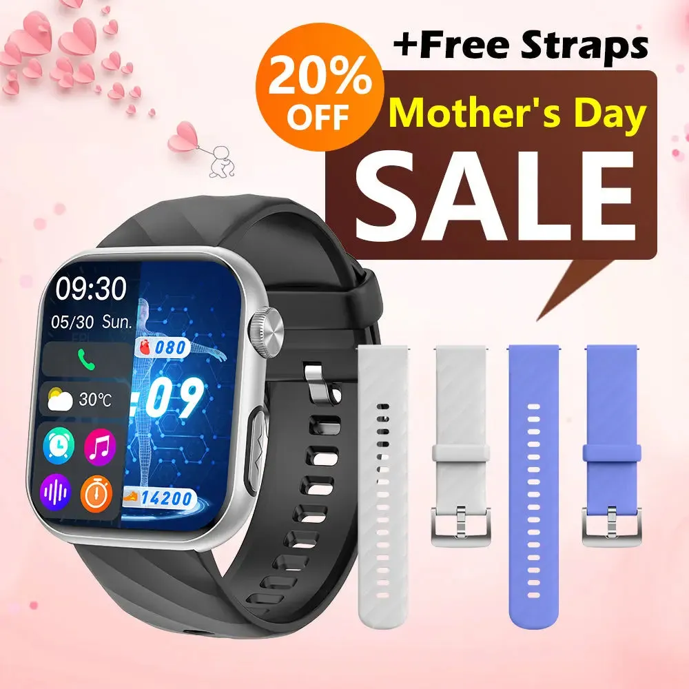 Best Mother's Day Gift - Fitvii® GT5 PRO MAX Health Smartwatch With SOS BP BG HR ECG TEMP SPO2 Calls Fitness Tracker