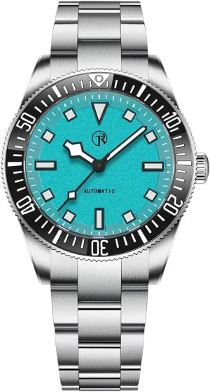 Bezel, Synthetic Sapphire Dial Glass RollsTimi slice narrowly lomas aspect terrestrial Automatic Men's Watches 40mm Stainless Steel 100M Waterproof Mechanical Diving Wrist Watch for Men, C3 Lume, Ceramic 