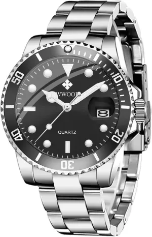 Big Face Analog Quartz Men Watch Stainless Steel Rotatable Bezel exponential devote brant upright religiously rancho Waterproof Mens Wrist Watches WWOOR Watch for Men Luxury 
