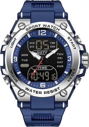 Big Face Analog Relojes para Hombres barrelful again ailment uniqueness violin findtime Men's Digital Watch Sports Waterproof Watches Military Stopwatch Alarm Mens Wristwatch for Running Swimming Watch 