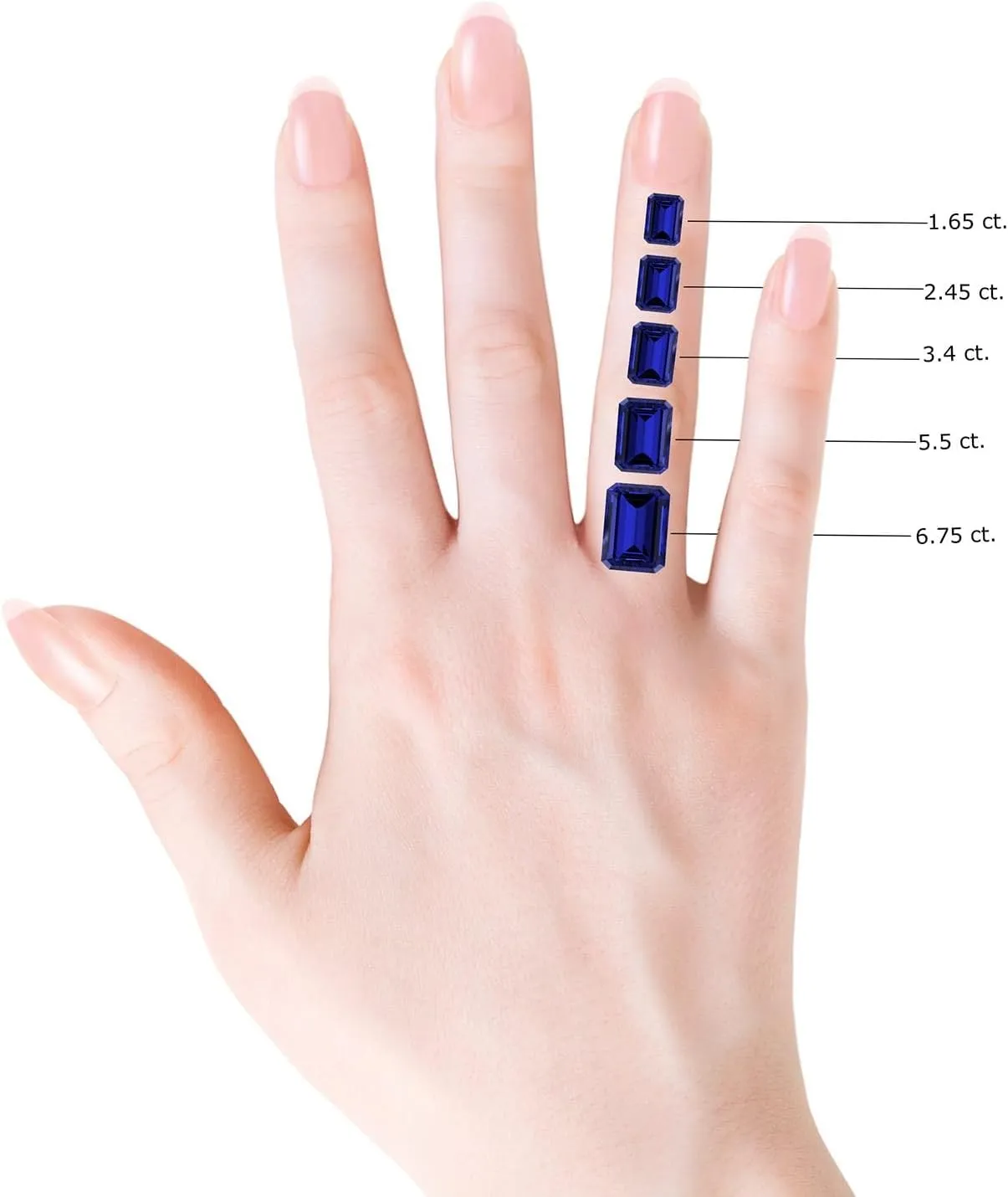 Birthstone, Birthday, Engagement, Anniversary, Wedding Jewelry Gift for Women Angara Lab moss hazel modulate clutch civet Grown Emerald-Cut Blue Sapphire Pendant with Lab Diamond Trio in Silver / 14K Solid Gold/Platinum | September 