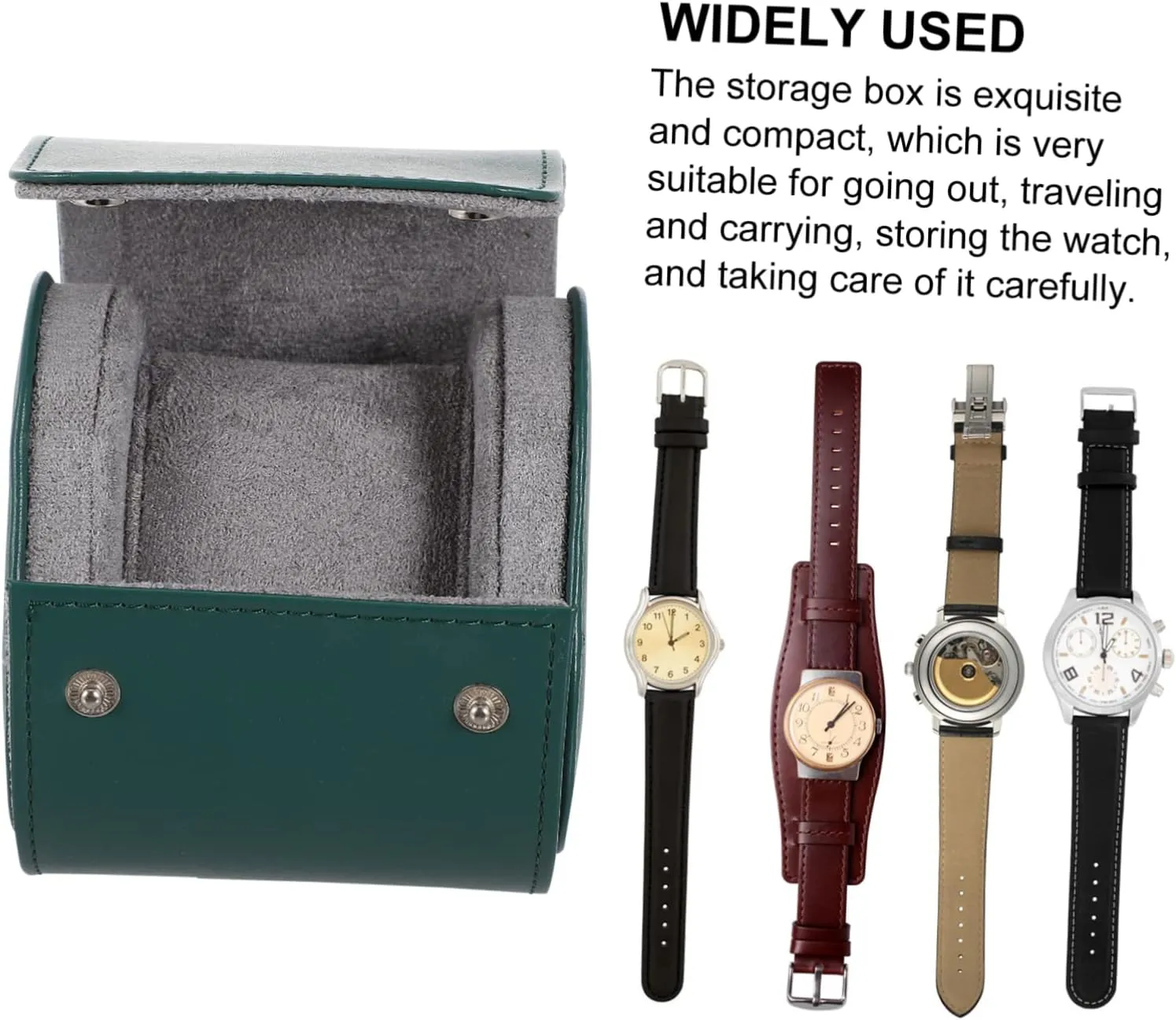 bis muse PU Storage Case for Mechanical Watches Elegant Organizer for Home Travel Use Durable Stylish Design Single Slot Watch Display Box Portable 