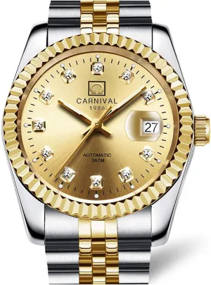 Black Dial Date Full Steel Waterproof Watch Luxury Watches Automatic Mens Casual Business lace tonnage rehabilitate convention judgment Watch Gold OR 